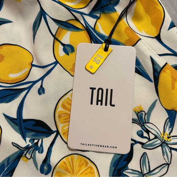 NWT Women’s Tail Activewear Lemon and Blue Leaf Print Tank Top Sz XL - Picture 5 of 8